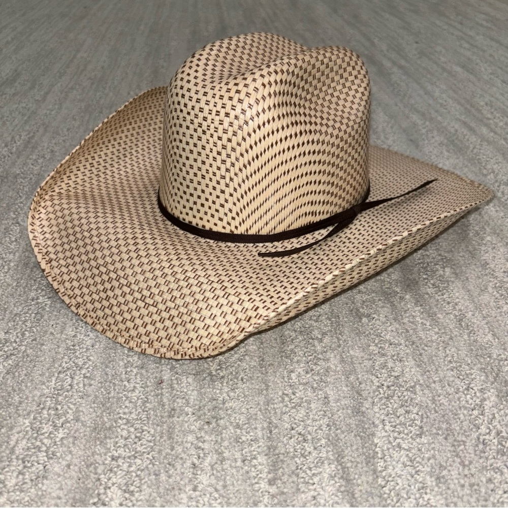 Rodeo King 25 X Jute Straw Two Tone Lined Western Cowboy Hat 7 1/8